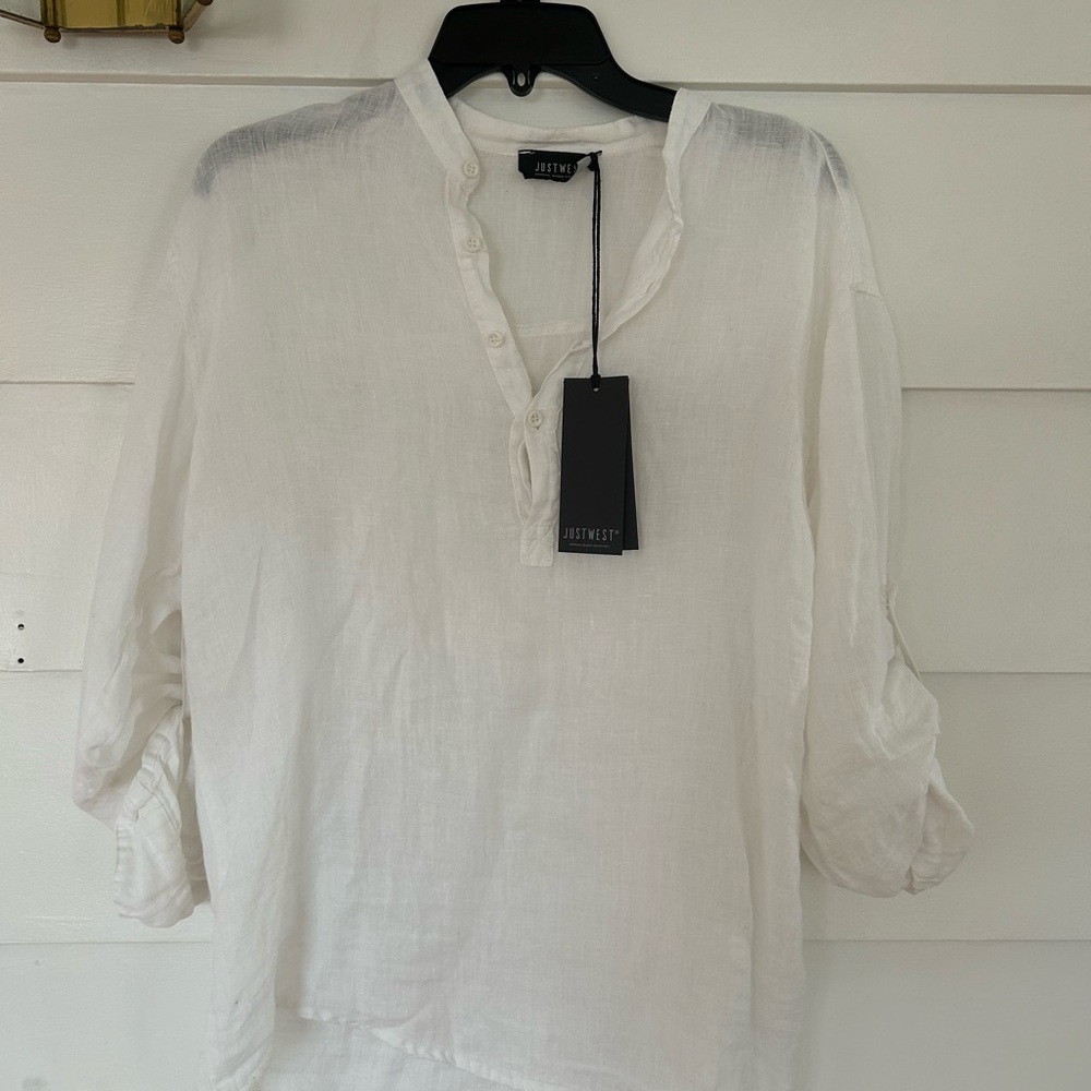 White Linen Men's Shirt